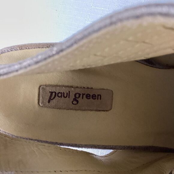Paul Green Cayenne Peep Toe Bootie Sandals Metallic Leather  Insole Size 6.5 - Picture 9 of 9